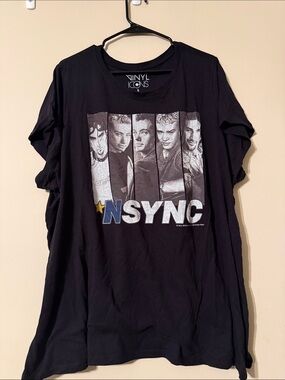 torrid Black NSYNC Graphic Tee with Silver Print
